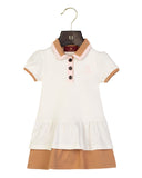 Aigner Kids Baby Girl's White Polo Dress with Contrast Trim