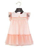 Aigner Kids Baby Girl's Pink Tulle Dress with Gold Polka Dots