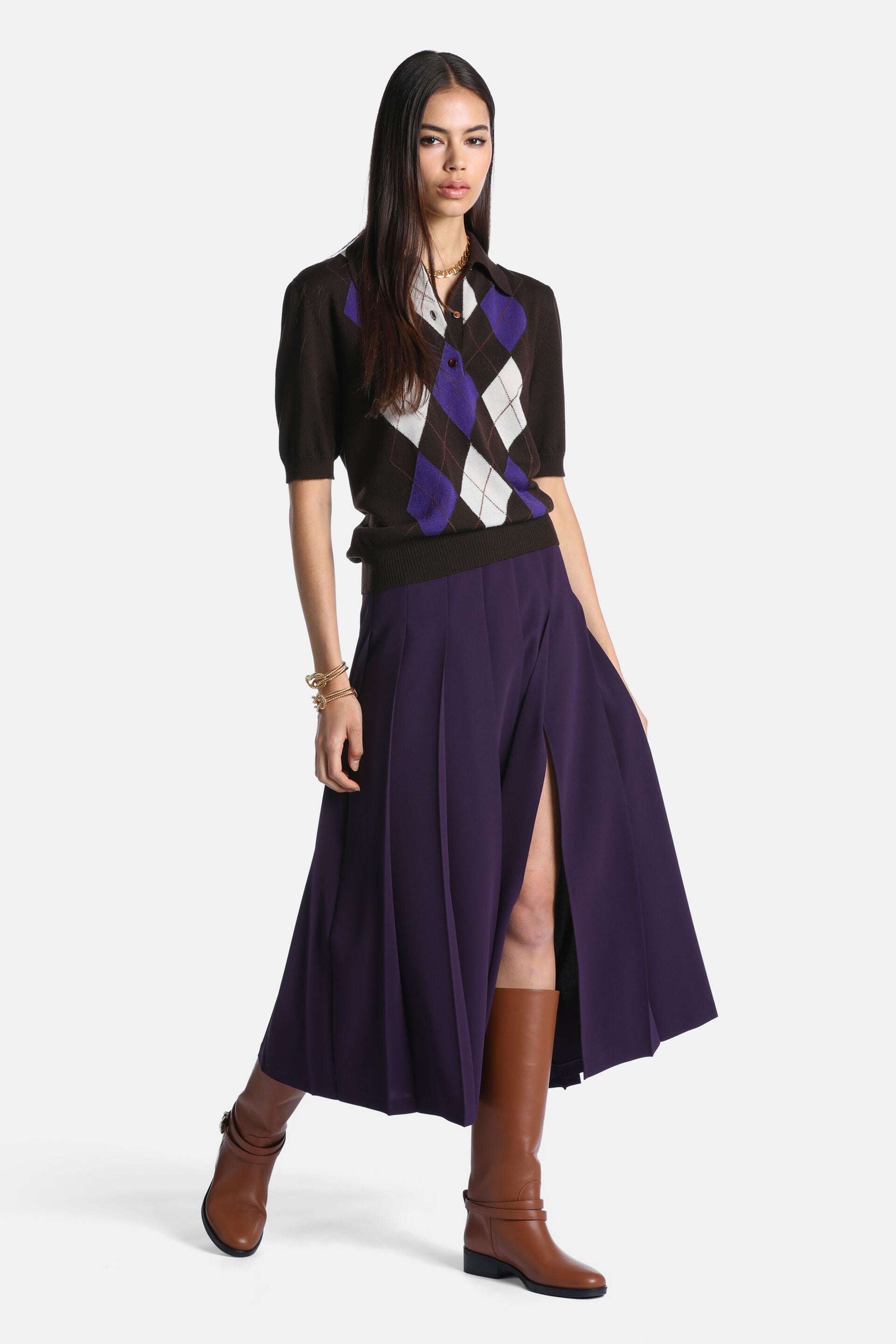 Luisa Spagnoli Festone Women's Pleated Midi Skirt