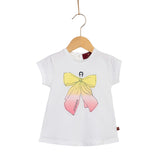 Aigner Kids Baby Girl's White Bow Logo T-Shirt