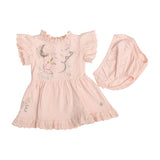 Ein Ghein Kids Baby Girl's Pink Dress with Moon