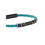 Cerruti 1881 Gents Black and Turquoise Bracelet with Magnetic Clasp