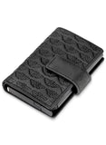 Police Emboss Leather & Alloy Men's Automatic Card Case, RFID Safe