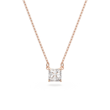 عقد جذاب من سواروفسكي ، باللون الأبيض ، الذهبي الوردي ، مقاس واحد