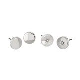 Buckley London Polished Set Of Two Silver Stud Earrings Silver plating