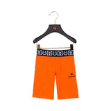 Aigner Kids طقم تي شيرت أبيض وبرتقالي للأولاد الرضع مع برمودا