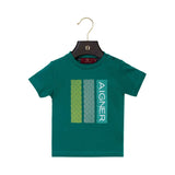 تي شيرت Aigner Kids للأطفال الأولاد باللون الأخضر