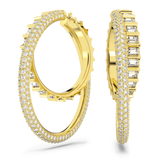 Swarovski Rota Hoop Earrings Mixed cuts, White, Gold-tone plated