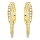 Swarovski Rota Hoop Earrings Mixed cuts, White, Gold-tone plated