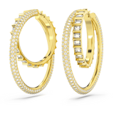 Swarovski Rota Hoop Earrings Mixed cuts, White, Gold-tone plated