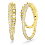 Swarovski Rota Hoop Earrings Mixed cuts, White, Gold-tone plated