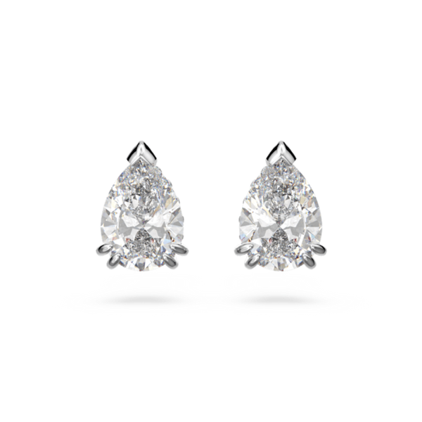 Swarovski Millenia stud earrings Pear cut, White, Rhodium plated – Blue ...