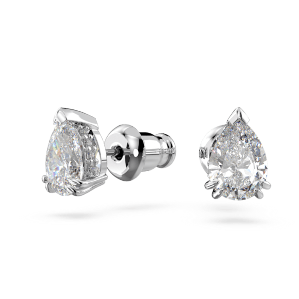 Swarovski Millenia stud earrings Pear cut, White, Rhodium plated – Blue ...