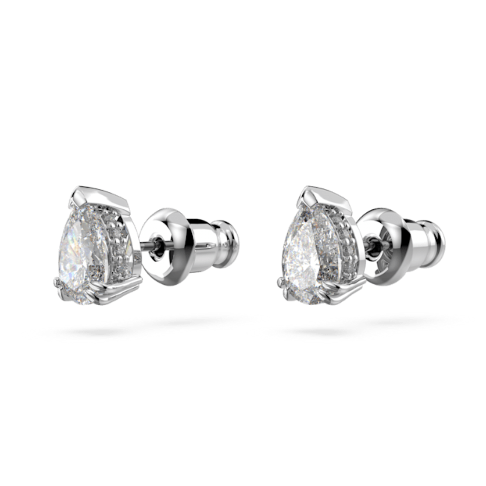 Swarovski Millenia stud earrings Pear cut, White, Rhodium plated – Blue ...