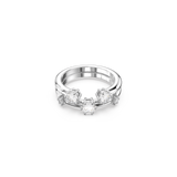 Swarovski Constella Ring Set (2), Round cut, White, Rhodium plated, 50