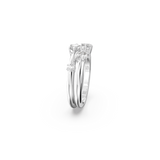 Swarovski Constella Ring Set (2), Round cut, White, Rhodium plated, 50