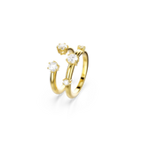 Swarovski Constella Ring, Set (2), Round cut, White, 18K gold finish