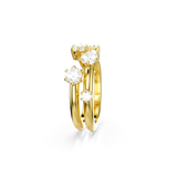 Swarovski Constella Ring, Set (2), Round cut, White, 18K gold finish