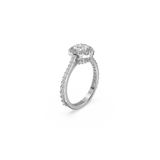 Swarovski Constella cocktail Ring Round cut, Pave, White, Rhodium plated, 52