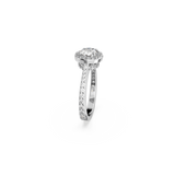 Swarovski Constella cocktail Ring Round cut, Pave, White, Rhodium plated, 52