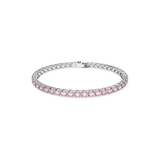 Swarovski Matrix Tennis bracelet, Round cut, White, Gold-tone plated