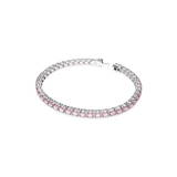 Swarovski Matrix Tennis bracelet, Round cut, White, Gold-tone plated