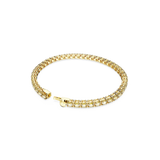 Swarovski Matrix Tennis bracelet, Round cut, White, Gold-tone plated