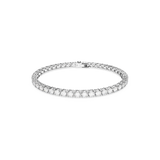 Swarovski Matrix Tennis bracelet, Round cut, White, Rhodium plated