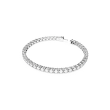 Swarovski Matrix Tennis bracelet, Round cut, White, Rhodium plated