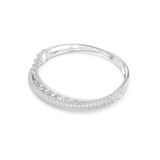 Swarovski Rota bangle Mixed cuts, White, Rhodium plated, Medium