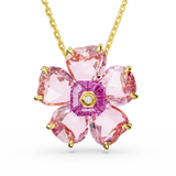 Swarovski Florere Necklace Flower, Pink, Gold-tone plated