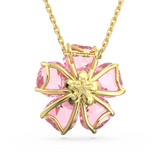 Swarovski Florere Necklace Flower, Pink, Gold-tone plated