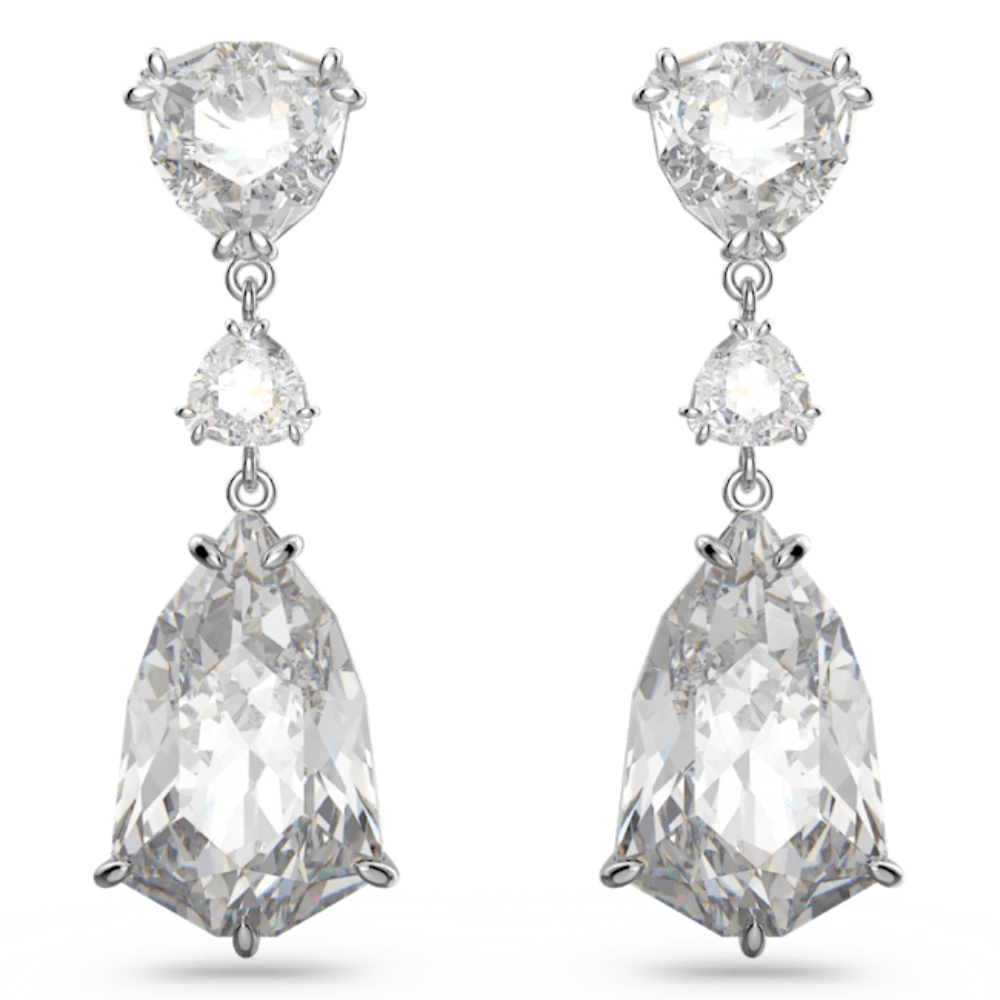 Swarovski Mesmera Drop Earrings Mixed cuts, White, Rhodium plated ...