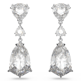 Swarovski Mesmera Drop Earrings Mixed cuts, White, Rhodium plated