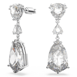 Swarovski Mesmera Drop Earrings Mixed cuts, White, Rhodium plated