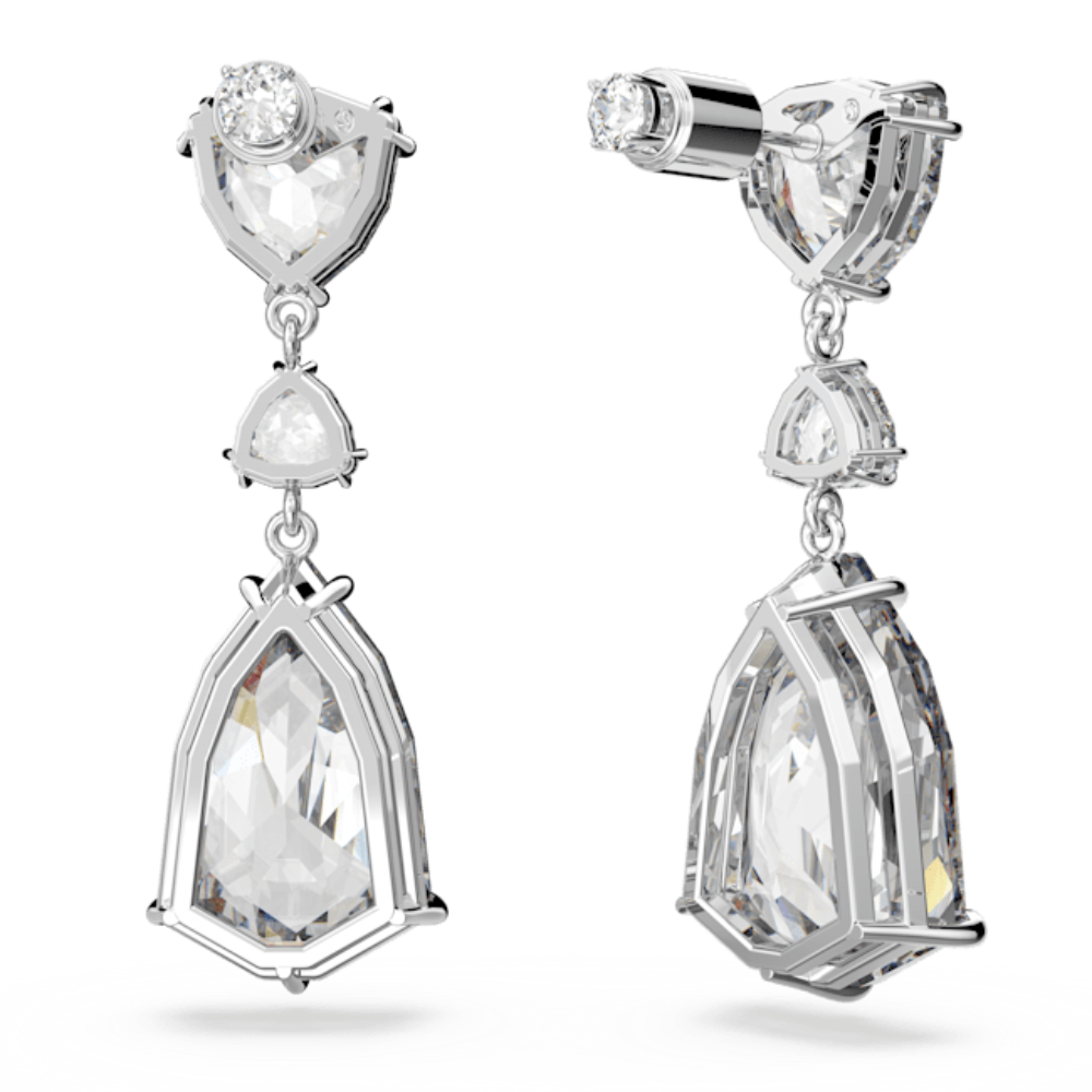 Swarovski Mesmera Drop Earrings Mixed cuts, White, Rhodium plated ...