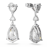 Swarovski Mesmera Drop Earrings Mixed cuts, White, Rhodium plated