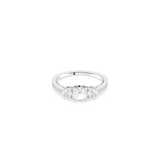 Swarovski Attract Trilogy Ring Round cut, White, Silver-tone finish