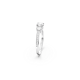 Swarovski Attract Trilogy Ring Round cut, White, Silver-tone finish