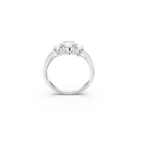 Swarovski Attract Trilogy Ring Round cut, White, Silver-tone finish
