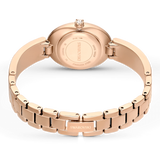 Swarovski Crystal Rock Oval watch Swiss Made, Metal bracelet, Black, Rose gold-tone finish