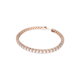Swarovski Matrix Tennis bracelet, Round cut, White, Gold-tone plated