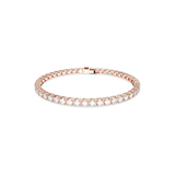 Swarovski Matrix Tennis bracelet, Round cut, White, Gold-tone plated