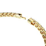 Swarovski Matrix Tennis bracelet, Round cut, White, Gold-tone plated
