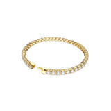 Swarovski Matrix Tennis bracelet, Round cut, White, Gold-tone plated