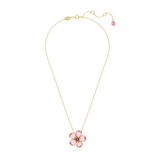 Swarovski Florere Necklace Flower, Small, Pink, Gold-tone plated