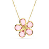 Swarovski Florere Necklace Flower, Small, Pink, Gold-tone plated