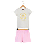 Aigner Kids Boy's Ivory and Pink Pajama Set