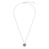 Swarovski Volta Necklace Heart, Small, Black, Ruthenium plated