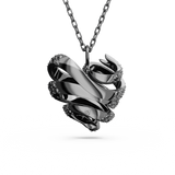 Swarovski Volta Necklace Heart, Small, Black, Ruthenium plated
